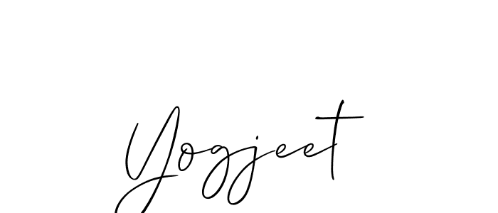 The best way (Allison_Script) to make a short signature is to pick only two or three words in your name. The name Yogjeet include a total of six letters. For converting this name. Yogjeet signature style 2 images and pictures png