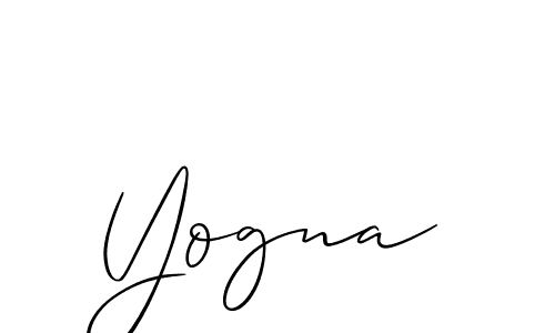 Allison_Script is a professional signature style that is perfect for those who want to add a touch of class to their signature. It is also a great choice for those who want to make their signature more unique. Get Yogna name to fancy signature for free. Yogna signature style 2 images and pictures png