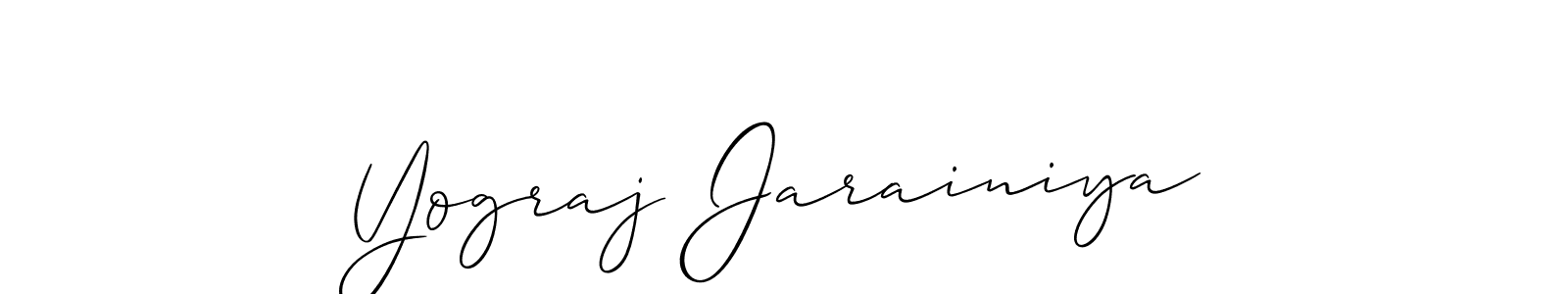 Make a beautiful signature design for name Yograj Jarainiya. With this signature (Allison_Script) style, you can create a handwritten signature for free. Yograj Jarainiya signature style 2 images and pictures png