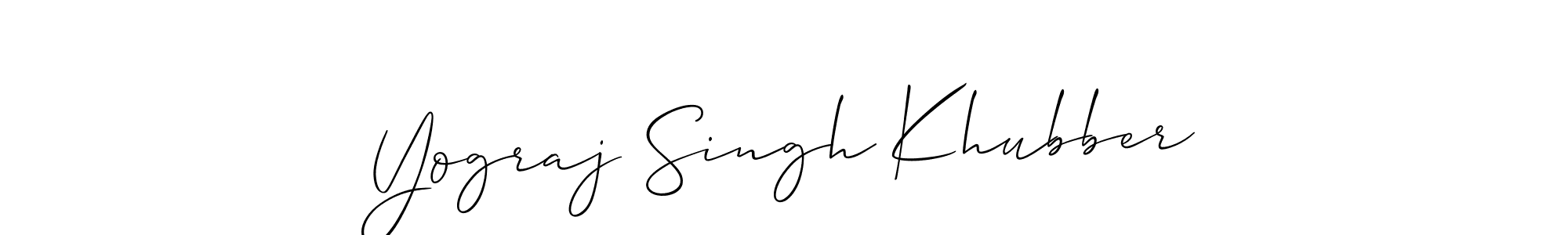 Similarly Allison_Script is the best handwritten signature design. Signature creator online .You can use it as an online autograph creator for name Yograj Singh Khubber. Yograj Singh Khubber signature style 2 images and pictures png