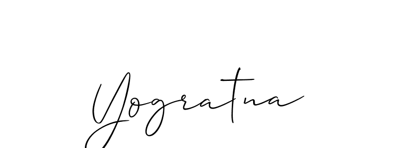 The best way (Allison_Script) to make a short signature is to pick only two or three words in your name. The name Yogratna include a total of six letters. For converting this name. Yogratna signature style 2 images and pictures png