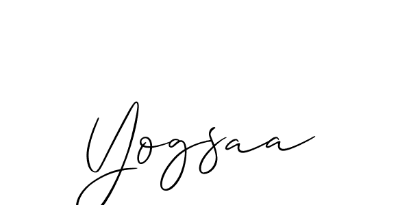 Make a short Yogsaa signature style. Manage your documents anywhere anytime using Allison_Script. Create and add eSignatures, submit forms, share and send files easily. Yogsaa signature style 2 images and pictures png