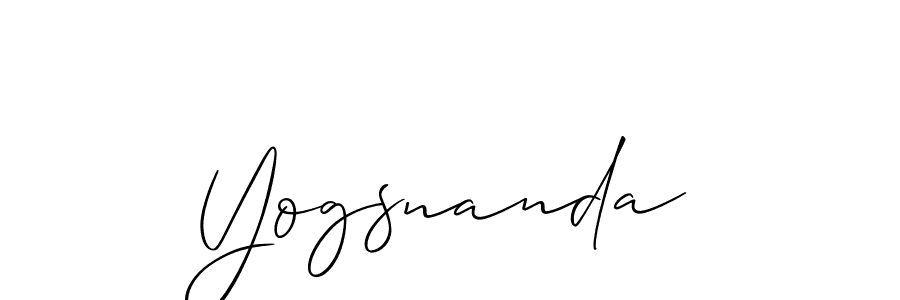 How to make Yogsnanda signature? Allison_Script is a professional autograph style. Create handwritten signature for Yogsnanda name. Yogsnanda signature style 2 images and pictures png