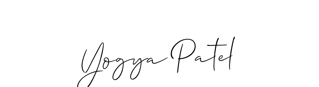 Yogya Patel stylish signature style. Best Handwritten Sign (Allison_Script) for my name. Handwritten Signature Collection Ideas for my name Yogya Patel. Yogya Patel signature style 2 images and pictures png