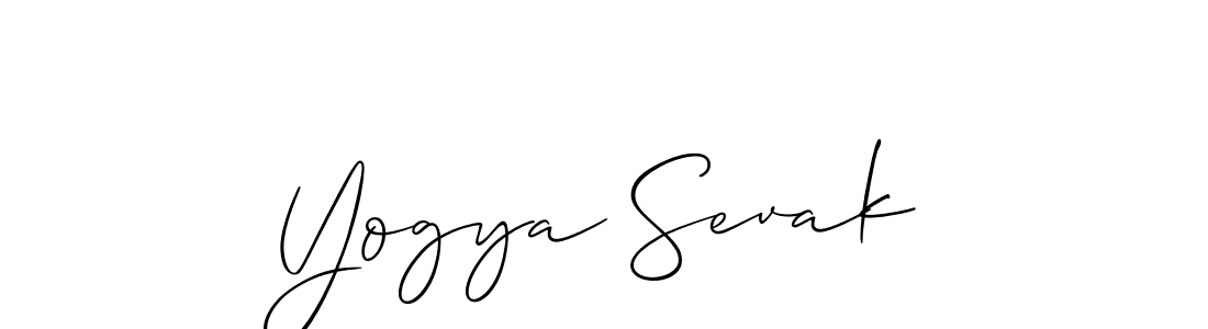 Yogya Sevak stylish signature style. Best Handwritten Sign (Allison_Script) for my name. Handwritten Signature Collection Ideas for my name Yogya Sevak. Yogya Sevak signature style 2 images and pictures png