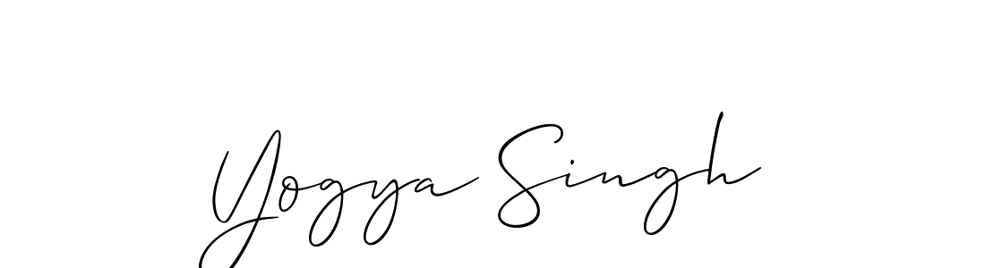 Allison_Script is a professional signature style that is perfect for those who want to add a touch of class to their signature. It is also a great choice for those who want to make their signature more unique. Get Yogya Singh name to fancy signature for free. Yogya Singh signature style 2 images and pictures png