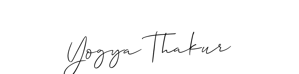 The best way (Allison_Script) to make a short signature is to pick only two or three words in your name. The name Yogya Thakur include a total of six letters. For converting this name. Yogya Thakur signature style 2 images and pictures png