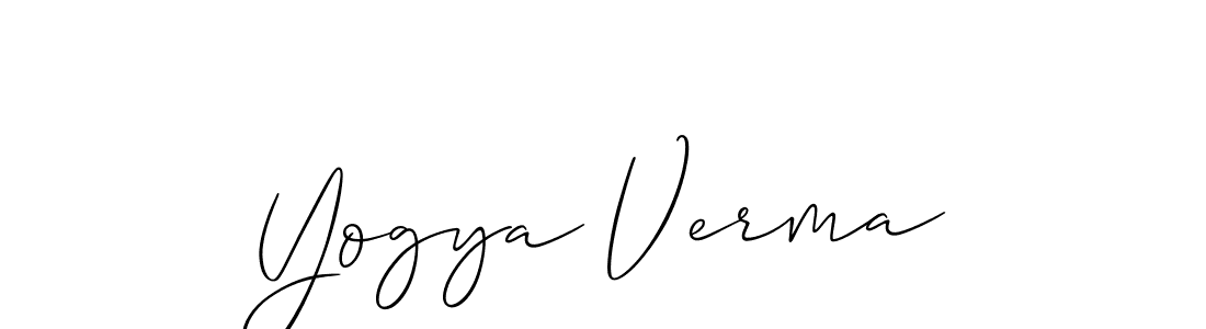 Make a short Yogya Verma signature style. Manage your documents anywhere anytime using Allison_Script. Create and add eSignatures, submit forms, share and send files easily. Yogya Verma signature style 2 images and pictures png