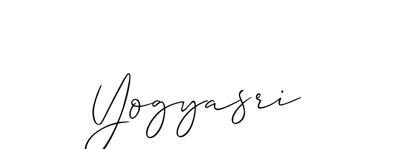 Design your own signature with our free online signature maker. With this signature software, you can create a handwritten (Allison_Script) signature for name Yogyasri. Yogyasri signature style 2 images and pictures png