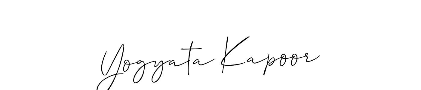 How to make Yogyata Kapoor name signature. Use Allison_Script style for creating short signs online. This is the latest handwritten sign. Yogyata Kapoor signature style 2 images and pictures png