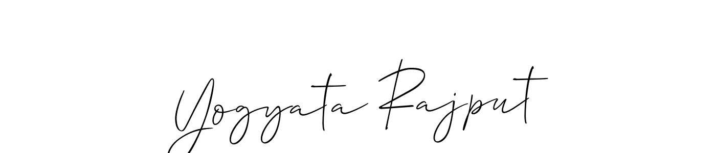 How to make Yogyata Rajput name signature. Use Allison_Script style for creating short signs online. This is the latest handwritten sign. Yogyata Rajput signature style 2 images and pictures png