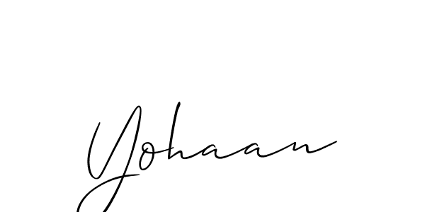 Use a signature maker to create a handwritten signature online. With this signature software, you can design (Allison_Script) your own signature for name Yohaan. Yohaan signature style 2 images and pictures png