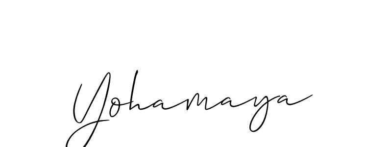 How to make Yohamaya signature? Allison_Script is a professional autograph style. Create handwritten signature for Yohamaya name. Yohamaya signature style 2 images and pictures png