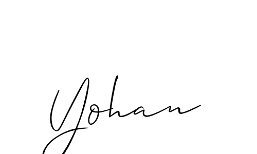 Create a beautiful signature design for name Yohan. With this signature (Allison_Script) fonts, you can make a handwritten signature for free. Yohan signature style 2 images and pictures png