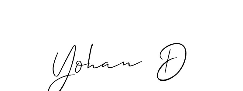 The best way (Allison_Script) to make a short signature is to pick only two or three words in your name. The name Yohan  D include a total of six letters. For converting this name. Yohan  D signature style 2 images and pictures png