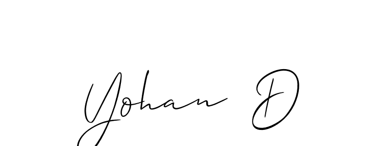 Make a beautiful signature design for name Yohan  D. With this signature (Allison_Script) style, you can create a handwritten signature for free. Yohan  D signature style 2 images and pictures png