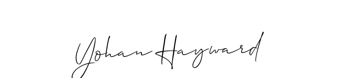 Use a signature maker to create a handwritten signature online. With this signature software, you can design (Allison_Script) your own signature for name Yohan Hayward. Yohan Hayward signature style 2 images and pictures png