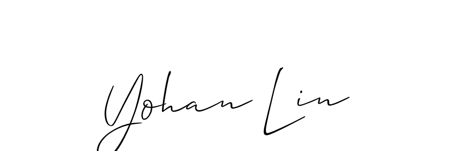 Yohan Lin stylish signature style. Best Handwritten Sign (Allison_Script) for my name. Handwritten Signature Collection Ideas for my name Yohan Lin. Yohan Lin signature style 2 images and pictures png