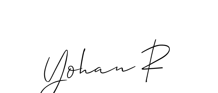 Also we have Yohan R name is the best signature style. Create professional handwritten signature collection using Allison_Script autograph style. Yohan R signature style 2 images and pictures png