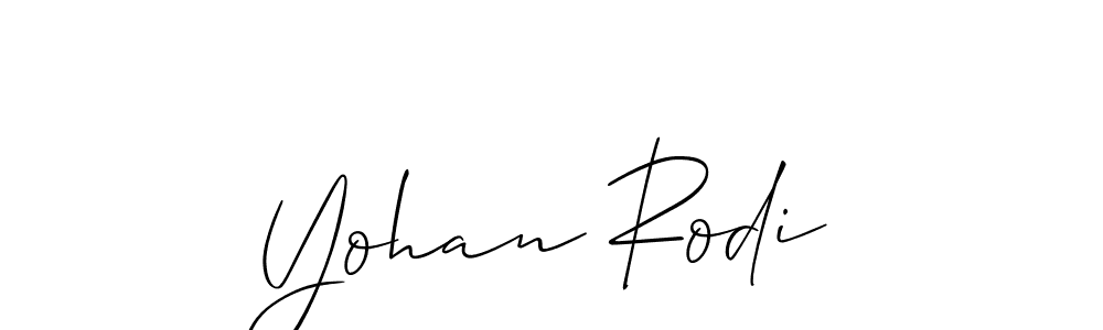 How to make Yohan Rodi name signature. Use Allison_Script style for creating short signs online. This is the latest handwritten sign. Yohan Rodi signature style 2 images and pictures png