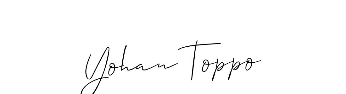 Similarly Allison_Script is the best handwritten signature design. Signature creator online .You can use it as an online autograph creator for name Yohan Toppo. Yohan Toppo signature style 2 images and pictures png