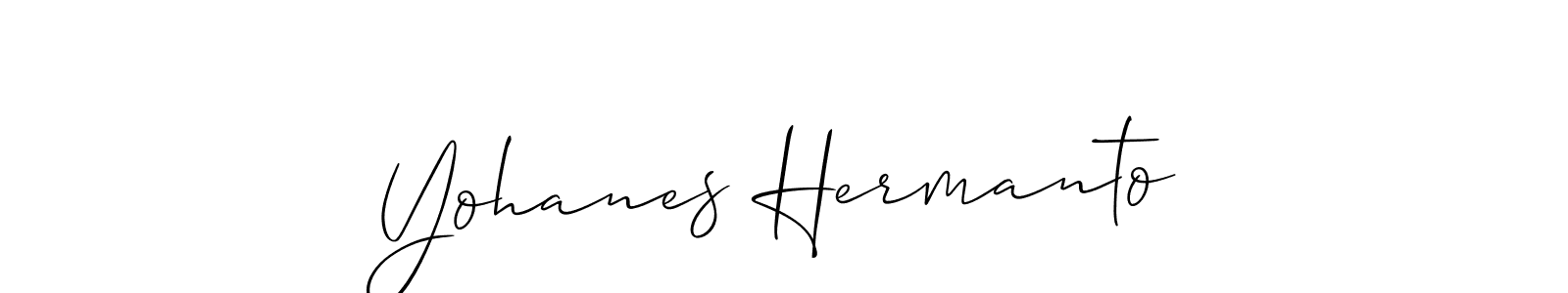 Design your own signature with our free online signature maker. With this signature software, you can create a handwritten (Allison_Script) signature for name Yohanes Hermanto. Yohanes Hermanto signature style 2 images and pictures png