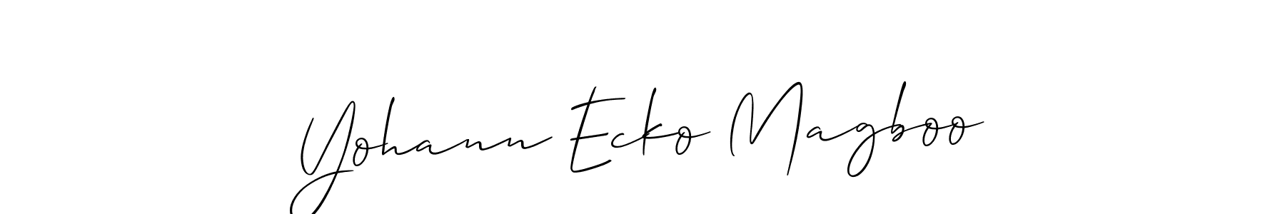 Make a beautiful signature design for name Yohann Ecko Magboo. With this signature (Allison_Script) style, you can create a handwritten signature for free. Yohann Ecko Magboo signature style 2 images and pictures png