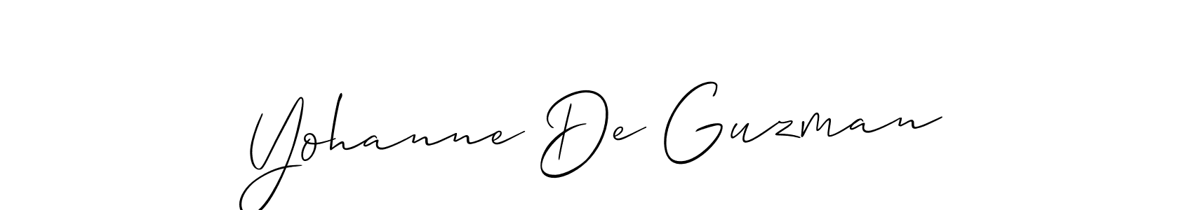 Use a signature maker to create a handwritten signature online. With this signature software, you can design (Allison_Script) your own signature for name Yohanne De Guzman. Yohanne De Guzman signature style 2 images and pictures png