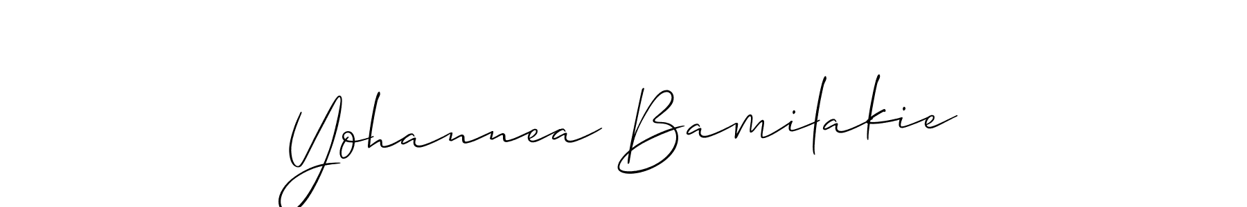 Design your own signature with our free online signature maker. With this signature software, you can create a handwritten (Allison_Script) signature for name Yohannea Bamilakie. Yohannea Bamilakie signature style 2 images and pictures png