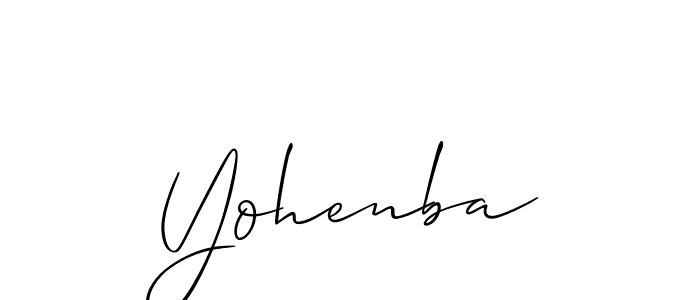 It looks lik you need a new signature style for name Yohenba. Design unique handwritten (Allison_Script) signature with our free signature maker in just a few clicks. Yohenba signature style 2 images and pictures png
