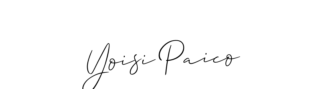 Also You can easily find your signature by using the search form. We will create Yoisi Paico name handwritten signature images for you free of cost using Allison_Script sign style. Yoisi Paico signature style 2 images and pictures png