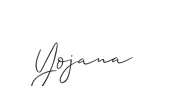 Create a beautiful signature design for name Yojana. With this signature (Allison_Script) fonts, you can make a handwritten signature for free. Yojana signature style 2 images and pictures png
