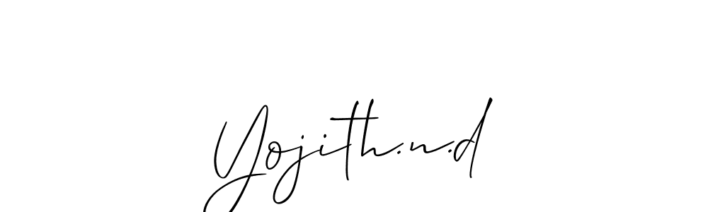 Also we have Yojith.n.d name is the best signature style. Create professional handwritten signature collection using Allison_Script autograph style. Yojith.n.d signature style 2 images and pictures png