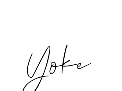 How to make Yoke signature? Allison_Script is a professional autograph style. Create handwritten signature for Yoke name. Yoke signature style 2 images and pictures png