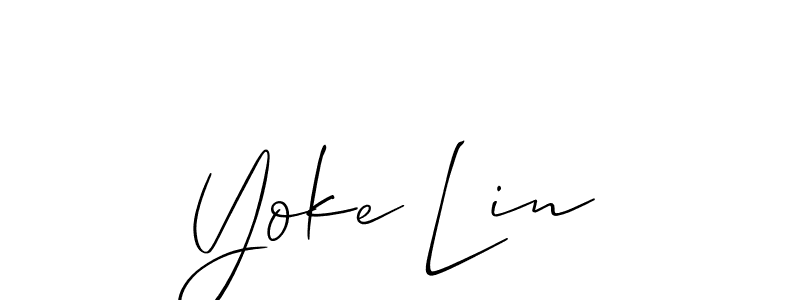 Design your own signature with our free online signature maker. With this signature software, you can create a handwritten (Allison_Script) signature for name Yoke Lin. Yoke Lin signature style 2 images and pictures png