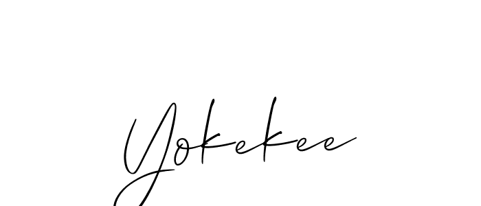 Also You can easily find your signature by using the search form. We will create Yokekee name handwritten signature images for you free of cost using Allison_Script sign style. Yokekee signature style 2 images and pictures png