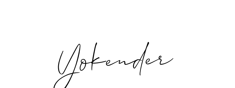 How to Draw Yokender signature style? Allison_Script is a latest design signature styles for name Yokender. Yokender signature style 2 images and pictures png