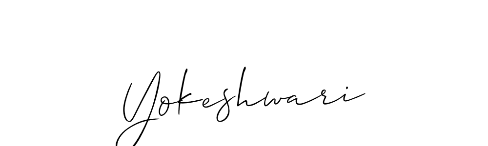 Yokeshwari stylish signature style. Best Handwritten Sign (Allison_Script) for my name. Handwritten Signature Collection Ideas for my name Yokeshwari. Yokeshwari signature style 2 images and pictures png