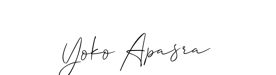 Create a beautiful signature design for name Yoko Apasra. With this signature (Allison_Script) fonts, you can make a handwritten signature for free. Yoko Apasra signature style 2 images and pictures png