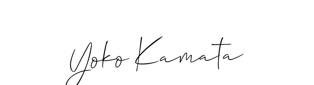 Allison_Script is a professional signature style that is perfect for those who want to add a touch of class to their signature. It is also a great choice for those who want to make their signature more unique. Get Yoko Kamata name to fancy signature for free. Yoko Kamata signature style 2 images and pictures png