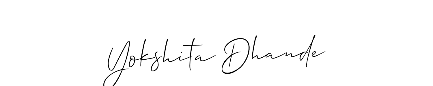 How to make Yokshita Dhande signature? Allison_Script is a professional autograph style. Create handwritten signature for Yokshita Dhande name. Yokshita Dhande signature style 2 images and pictures png