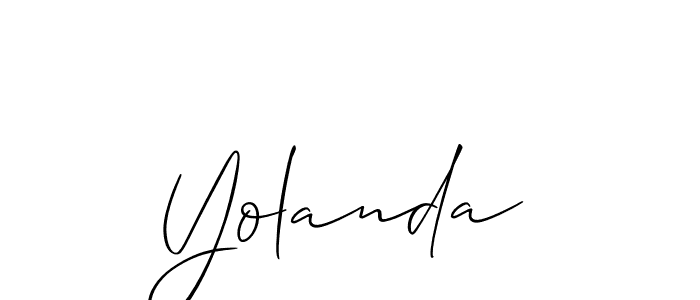 Make a beautiful signature design for name Yolanda. With this signature (Allison_Script) style, you can create a handwritten signature for free. Yolanda signature style 2 images and pictures png
