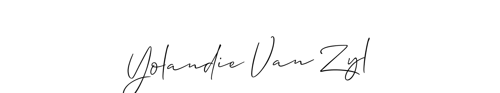 Also You can easily find your signature by using the search form. We will create Yolandie Van Zyl name handwritten signature images for you free of cost using Allison_Script sign style. Yolandie Van Zyl signature style 2 images and pictures png