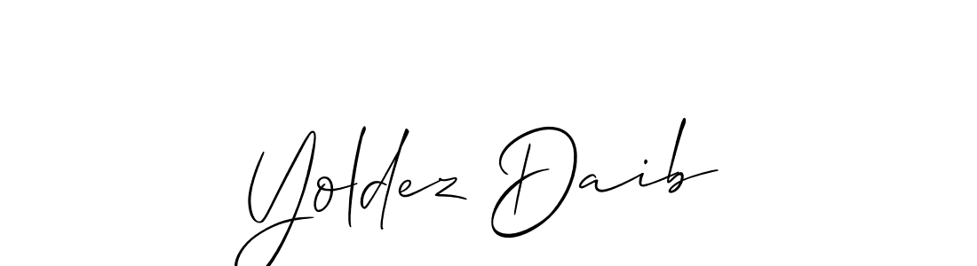 Yoldez Daib stylish signature style. Best Handwritten Sign (Allison_Script) for my name. Handwritten Signature Collection Ideas for my name Yoldez Daib. Yoldez Daib signature style 2 images and pictures png