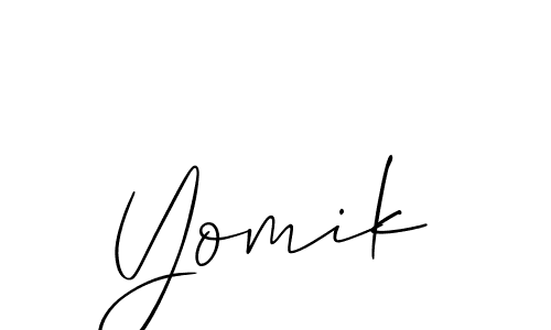 It looks lik you need a new signature style for name Yomik. Design unique handwritten (Allison_Script) signature with our free signature maker in just a few clicks. Yomik signature style 2 images and pictures png