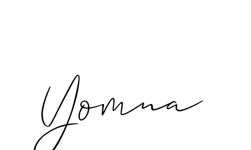 if you are searching for the best signature style for your name Yomna. so please give up your signature search. here we have designed multiple signature styles  using Allison_Script. Yomna signature style 2 images and pictures png