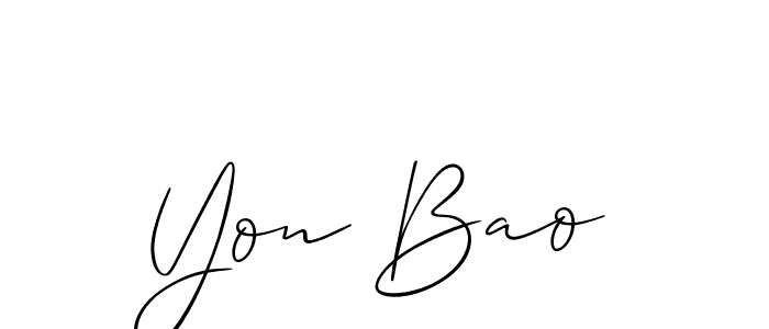 Create a beautiful signature design for name Yon Bao. With this signature (Allison_Script) fonts, you can make a handwritten signature for free. Yon Bao signature style 2 images and pictures png