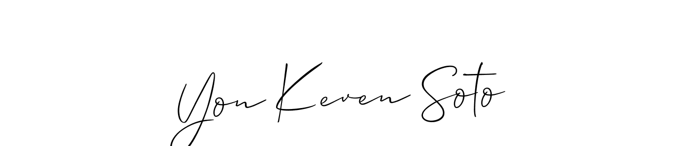 Create a beautiful signature design for name Yon Keven Soto. With this signature (Allison_Script) fonts, you can make a handwritten signature for free. Yon Keven Soto signature style 2 images and pictures png
