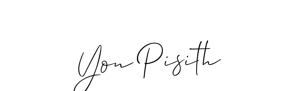 Make a beautiful signature design for name Yon Pisith. With this signature (Allison_Script) style, you can create a handwritten signature for free. Yon Pisith signature style 2 images and pictures png