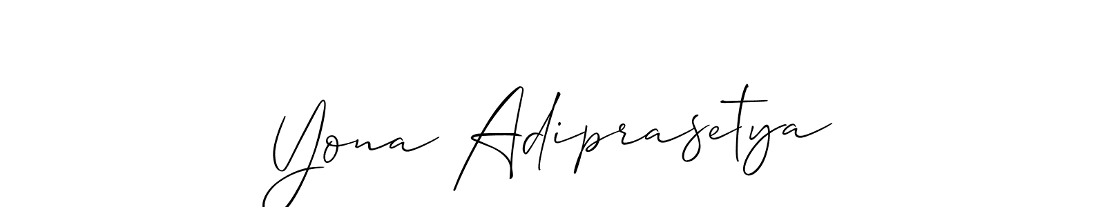 Design your own signature with our free online signature maker. With this signature software, you can create a handwritten (Allison_Script) signature for name Yona Adiprasetya. Yona Adiprasetya signature style 2 images and pictures png